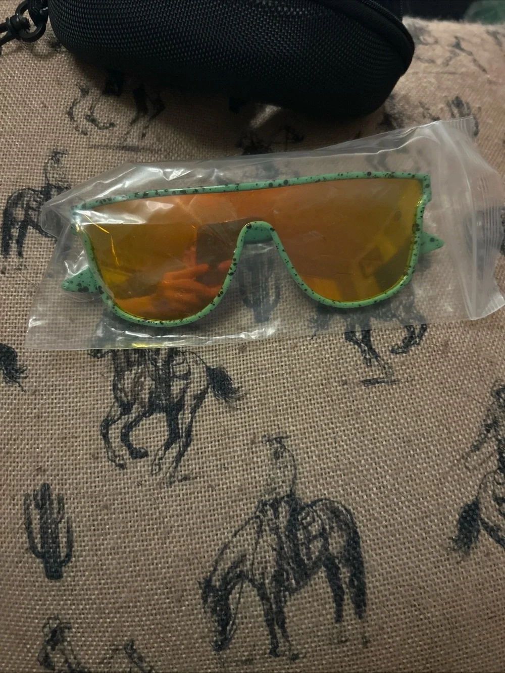 Tipsy Elves Green Speckled Frame Sunglasses with Gold Mirror Lenses